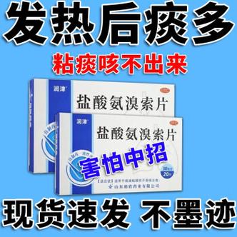 京东大药房 润津 盐酸氨溴索片 咳嗽祛痰药止咳痰液粘稠不易咳出痰多